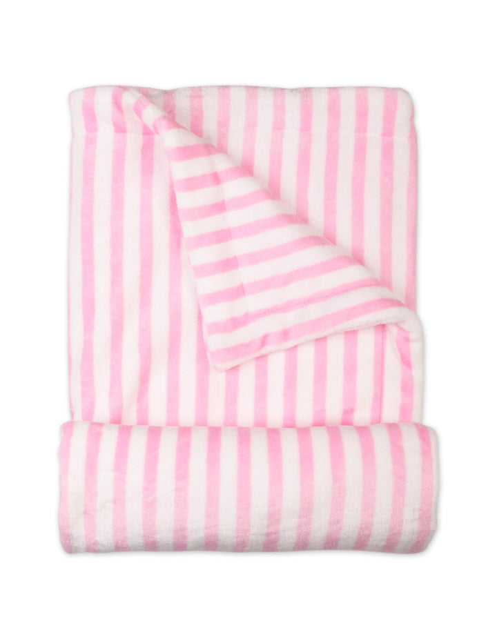 Newborn Baby Girls Soft Blankets Bambies Striped Pink at Zubaidas Pakistan