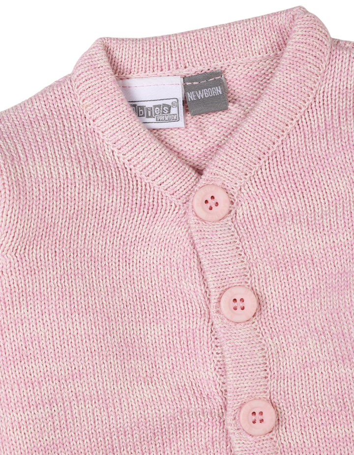 Newborn Baby Girls Winter Cardigan Knitted Bambies Pink at Zubaidas Pakistan