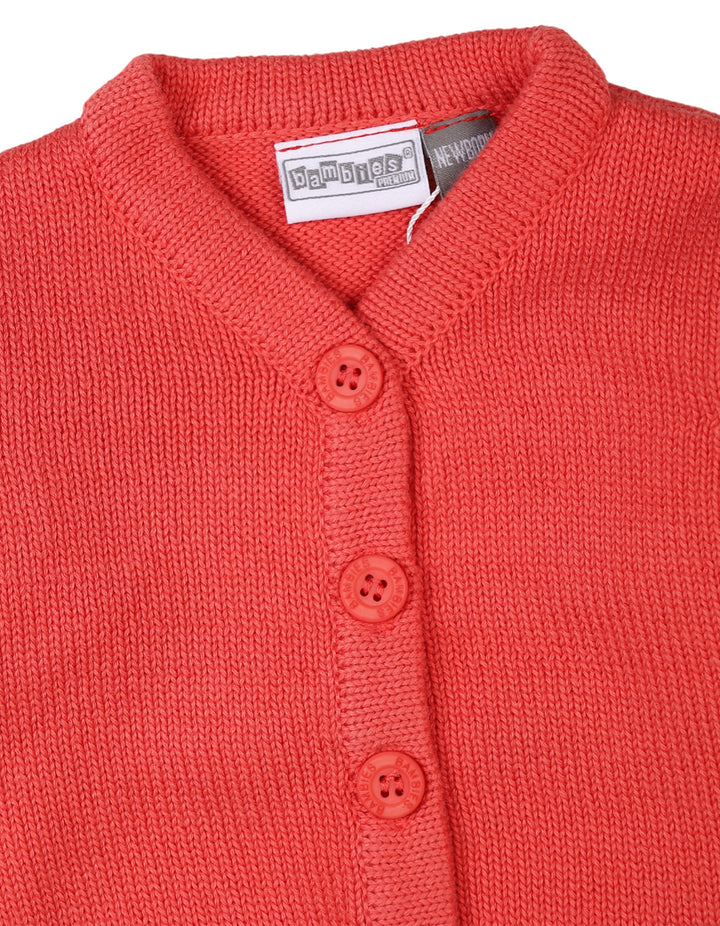 Newborn Baby Girls Winter Cardigans Knitted Bambies Red at Zubaidas Pakistan