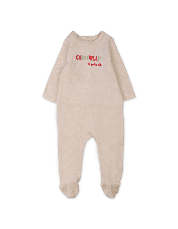 Newborn Baby Girls Winter Sleepwears Bambies Footed Beige at Zubaidas