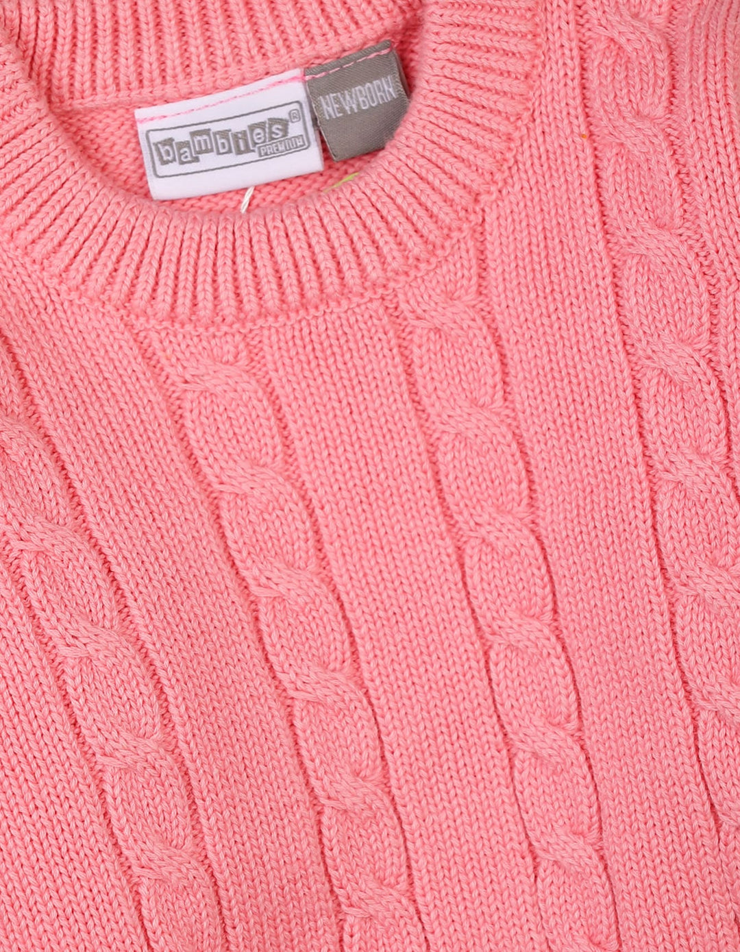 Newborn Baby Girls Winter Sweaters Bambies Cable Knit Pink at Zubaidas Pakistan