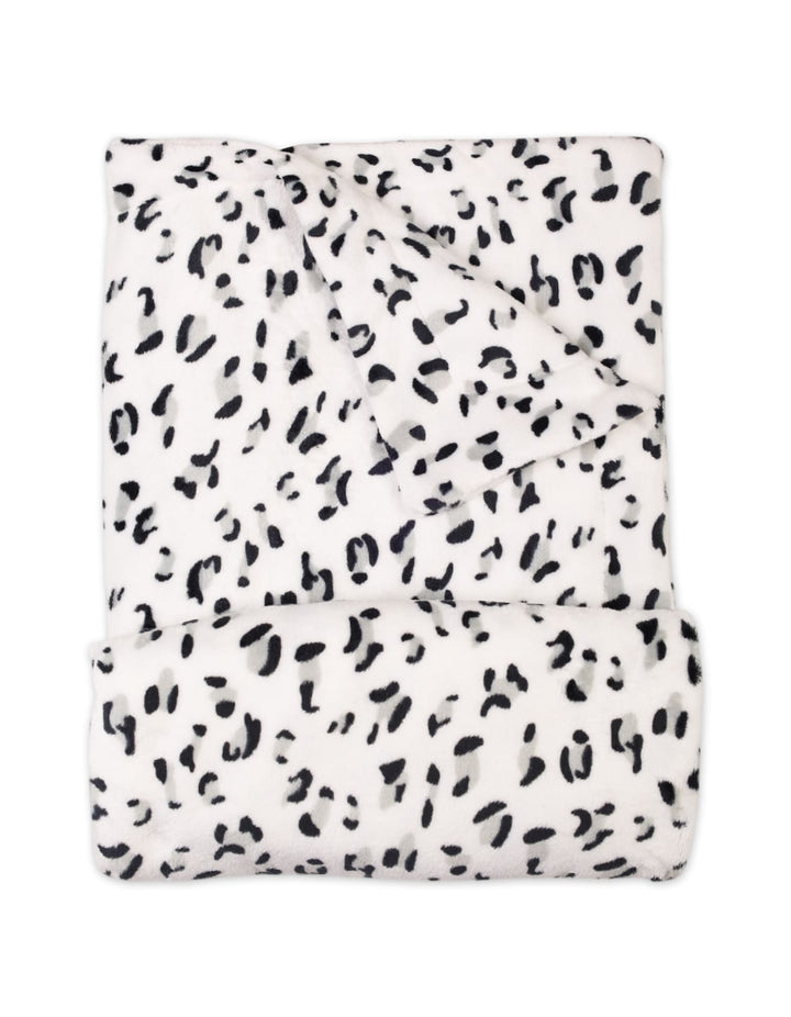 Newborn Baby Soft Blankets Bambies Leopard Pattern White at Zubaidas