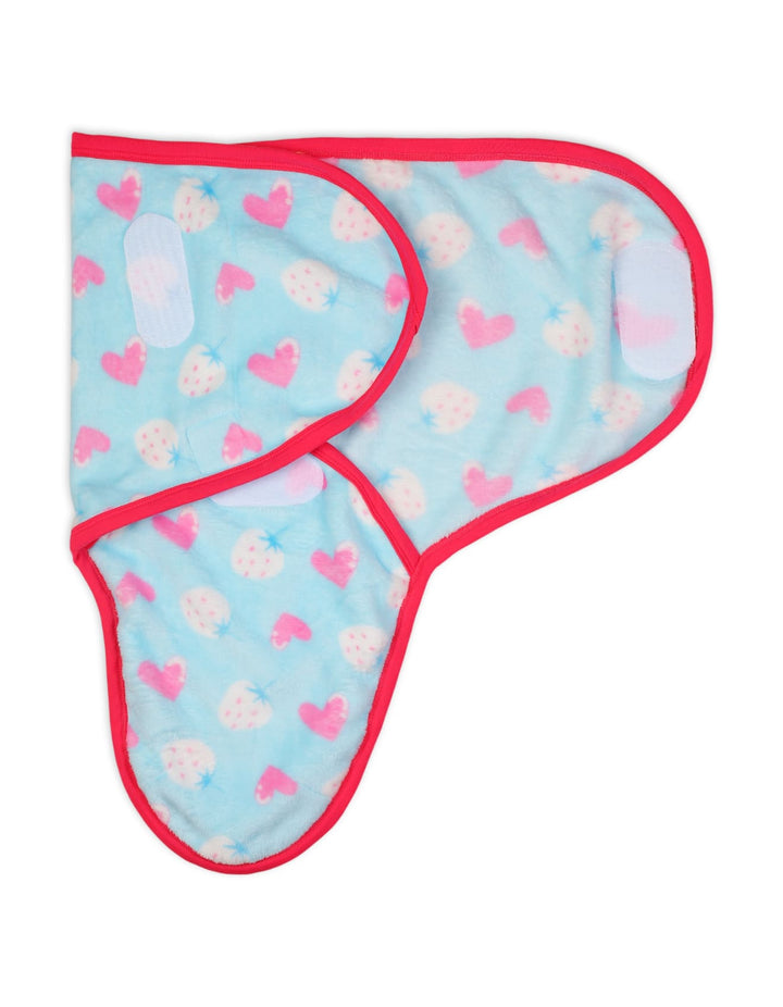 Newborn Baby Swaddling Sheets Bambies Heart Light Blue at Zubaidas
