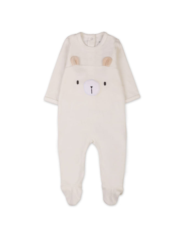 Newborn Baby Winter Sleepwears Bambies Bear Footed Cream at Zubaidas