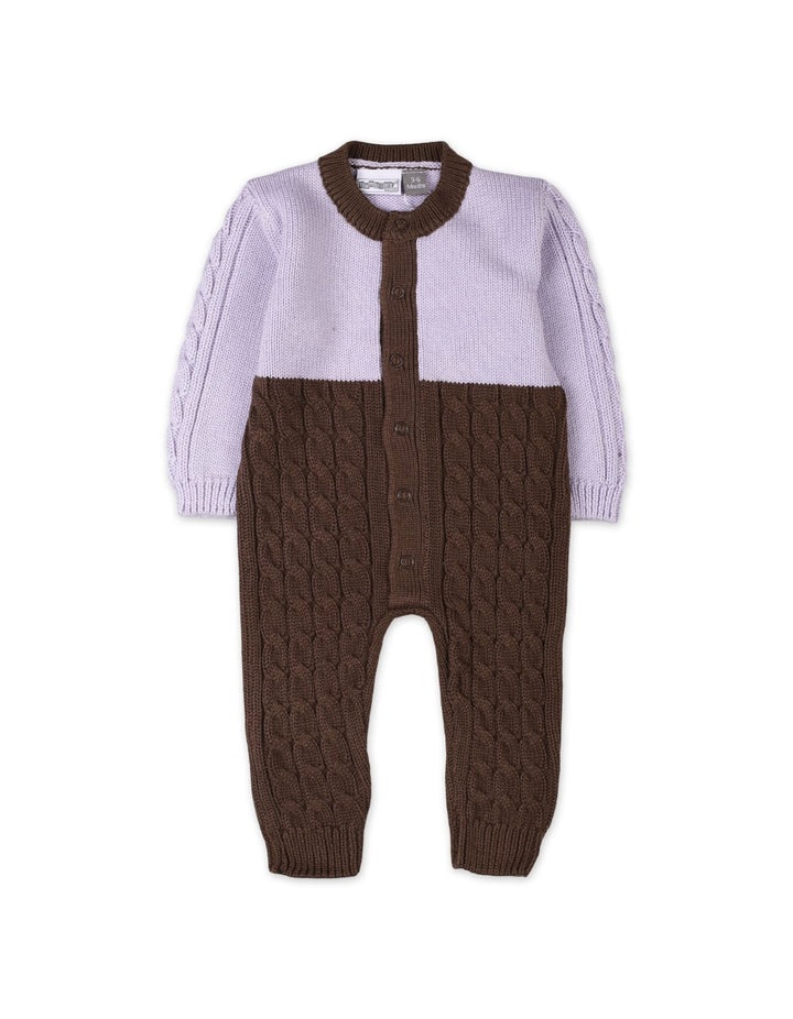 Newborn Baby Winter Two Tone Rompers Bambies Lilac and Brown at Zubaidas