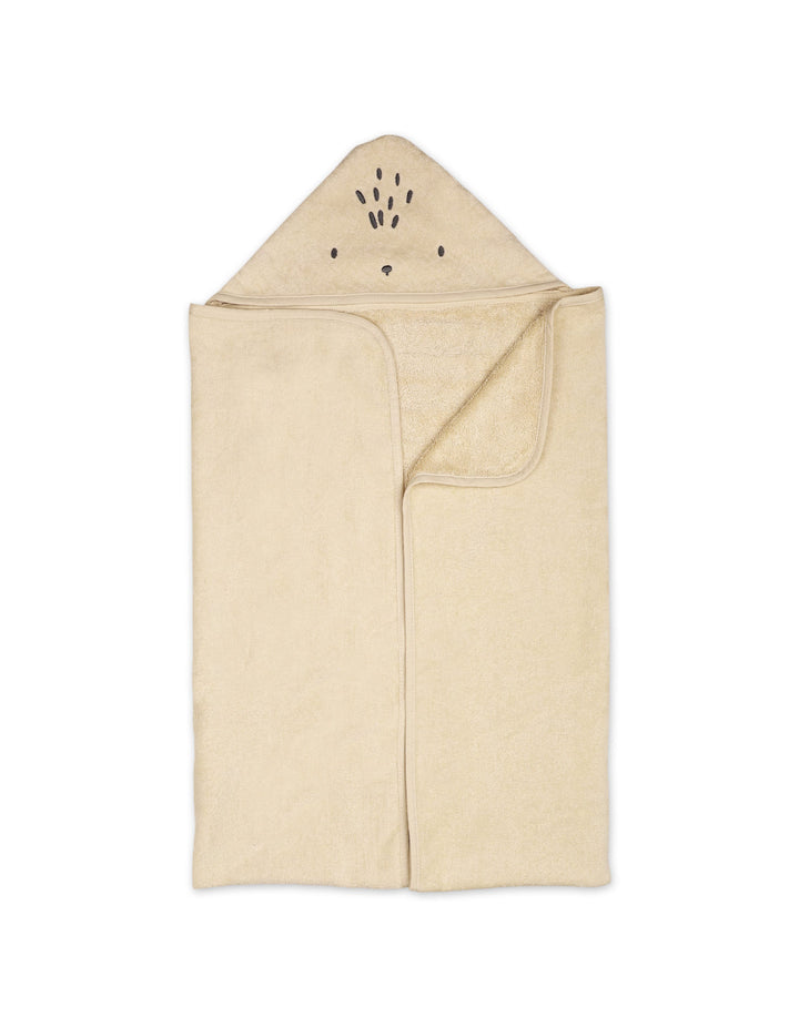 Newborn Bath Towel Hooded Bambies Hedgehog Beige at Zubaidas