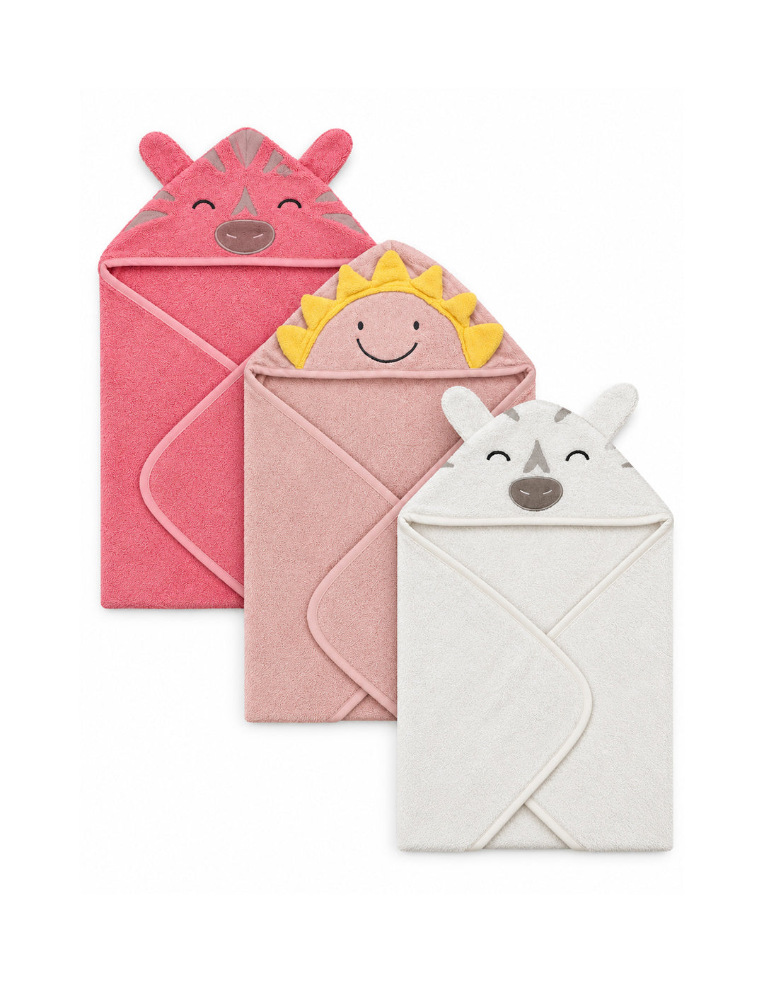 Newborn Bath Towel Pack of 3 Animals Characters at Zubaidas