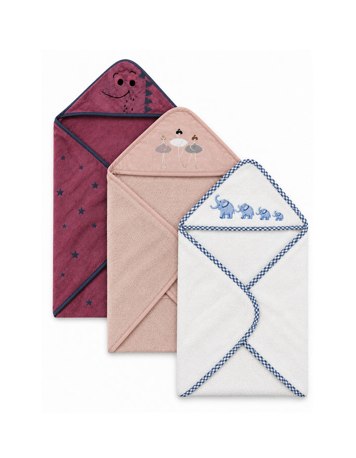 Newborn Bath Towel Pack of 3 Pattern at Zubaidas