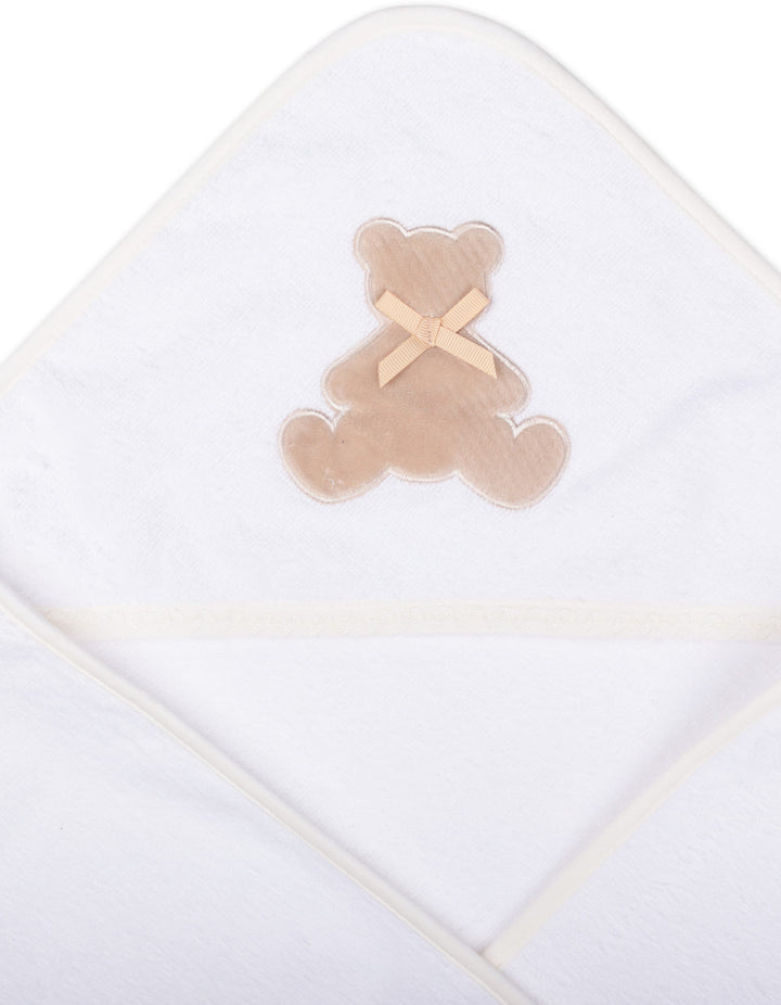 Newborn Bath Towel Set Bear White and Beige at Zubaidas Online Pakistan