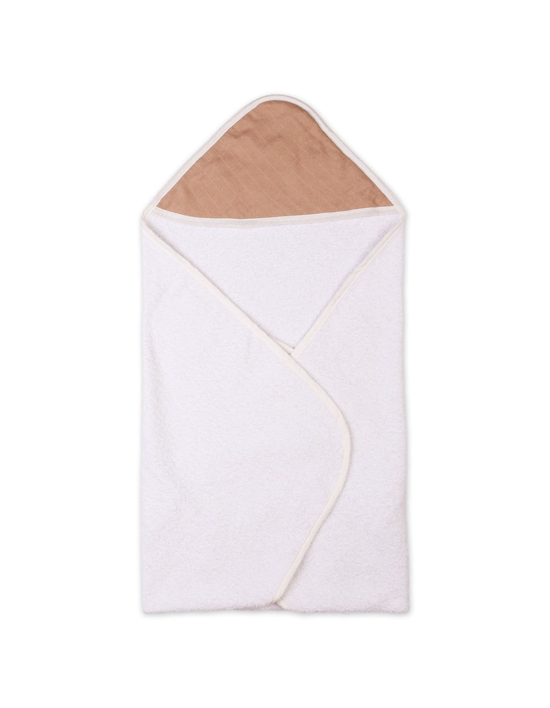 Newborn Bathing Towels Bambies Hooded White and Beige at Zubaidas