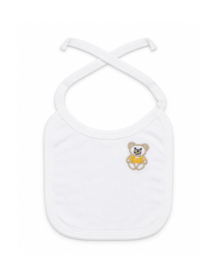 Newborn Bib Teddy Bear White at Zubaidas