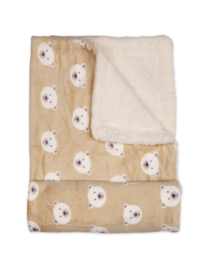 Newborn Blanket Sherpa Fleece Polar Bear Beige at Zubaidas
