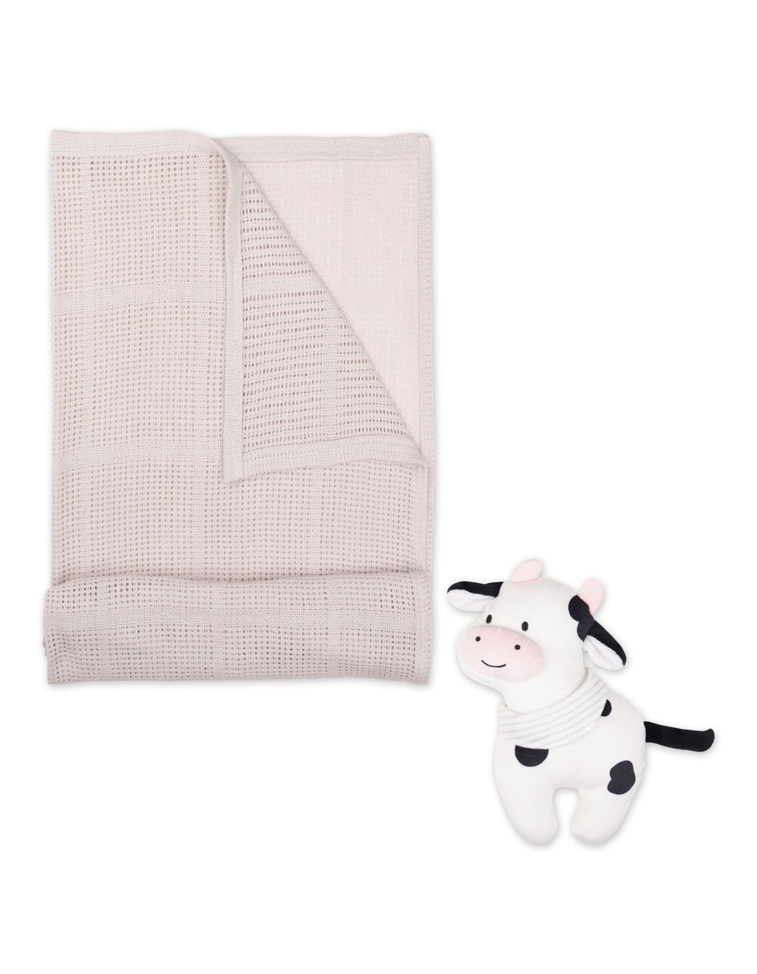 Newborn Blanket with Soft Toy Cow at Zubaidas