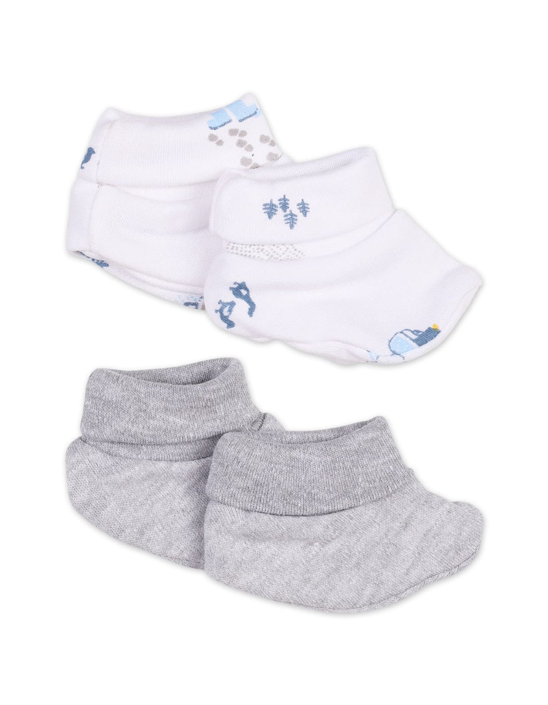 Newborn Booties Bambies Grey and White Printed Pack at Zubaidas