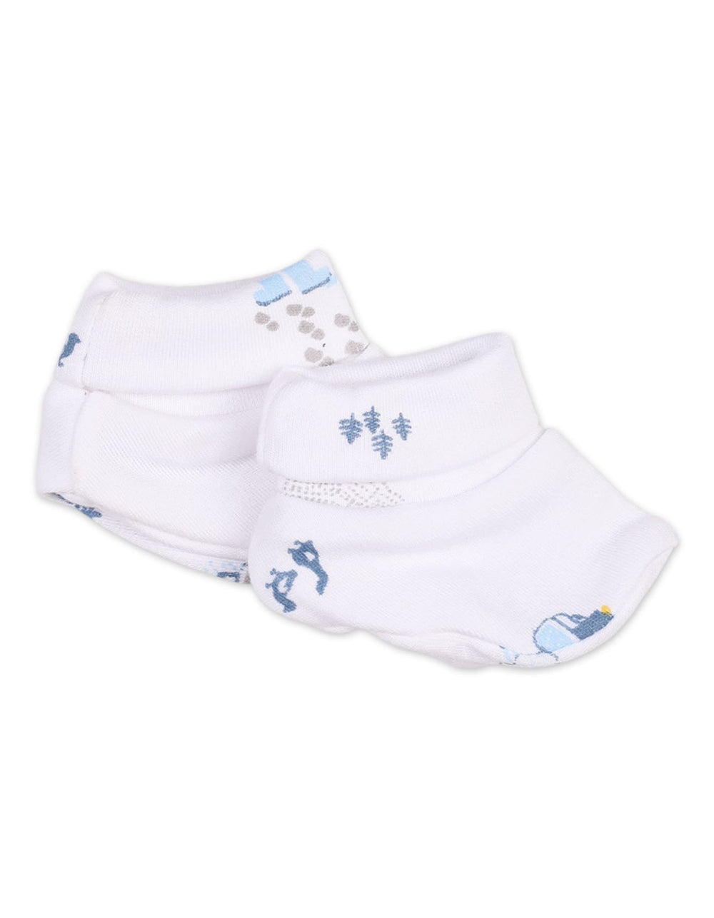 Newborn Booties Bambies Grey and White Printed Pack at Zubaidas Official pakistan