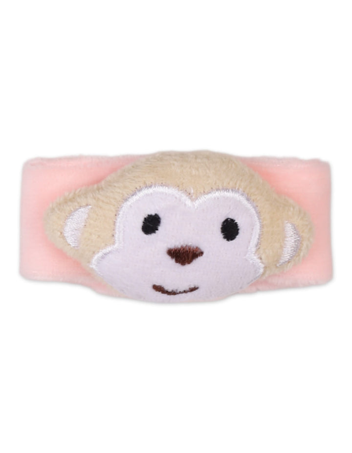 Newborn Booties with Wrist Rattle Band Monkey Green and Beige at Zubaidas Official Pakistan