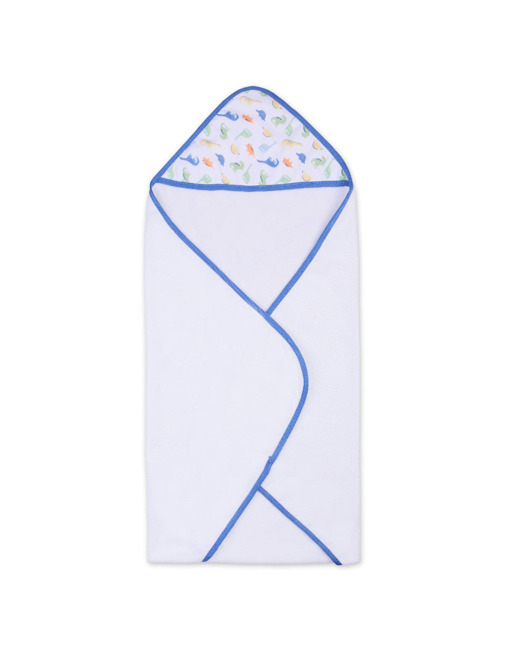 Newborn Boy Bath Towel and Washcloth Set Dino White and Blue at Zubaidas Official Pakistan