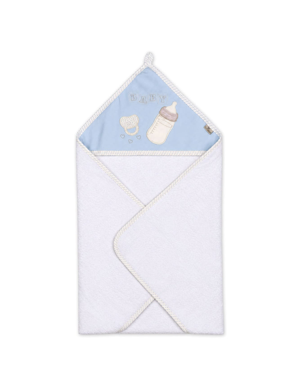 Newborn Boy Bath Towel Hooded White and Blue at Zubaidas Official Pakistan