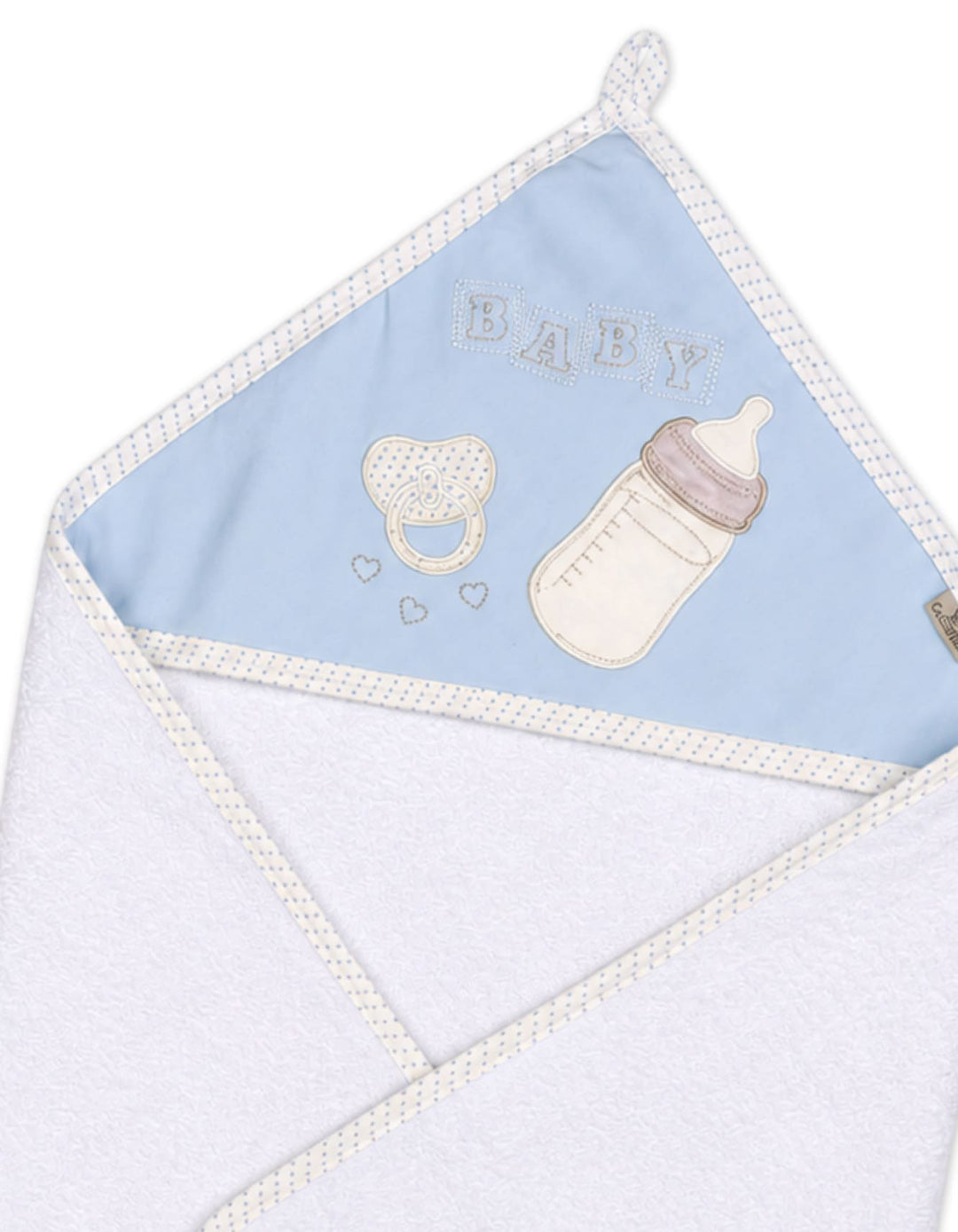 Newborn Boy Bath Towel Hooded White and Blue at Zubaidas Online Pakistan