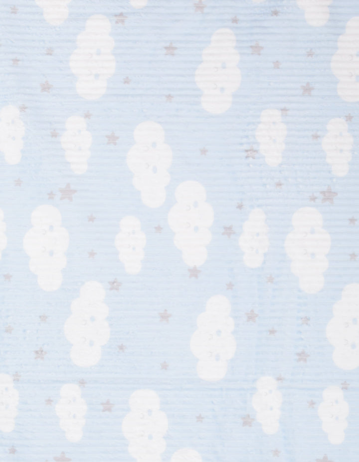 Newborn Boy Blanket Clouds and Stars Light Blue at Zubaidas Official Pakistan