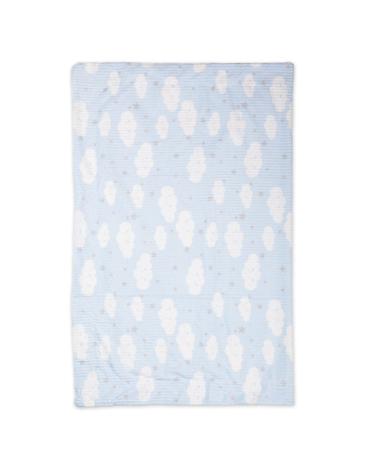Newborn Boy Blanket Clouds and Stars Light Blue at Zubaidas Online Pakistan