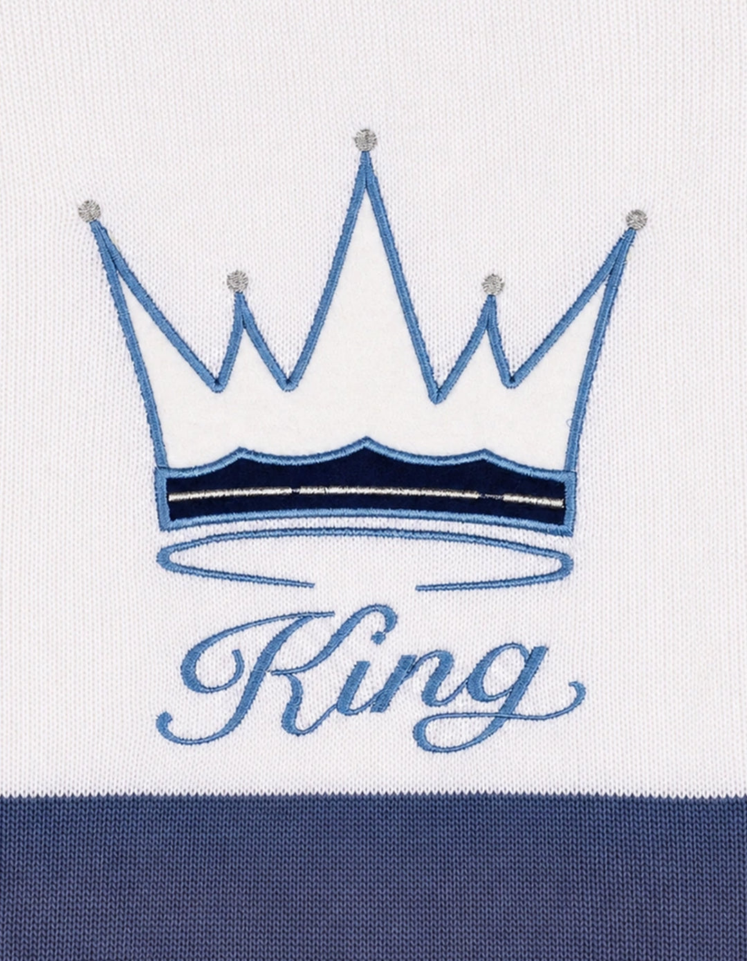 Newborn Boy Blanket King White and Navy Blue at Zubaidas Official Pakistan