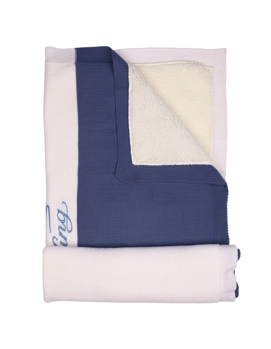 Newborn Boy Blanket King White and Navy Blue at Zubaidas Online Pakistan