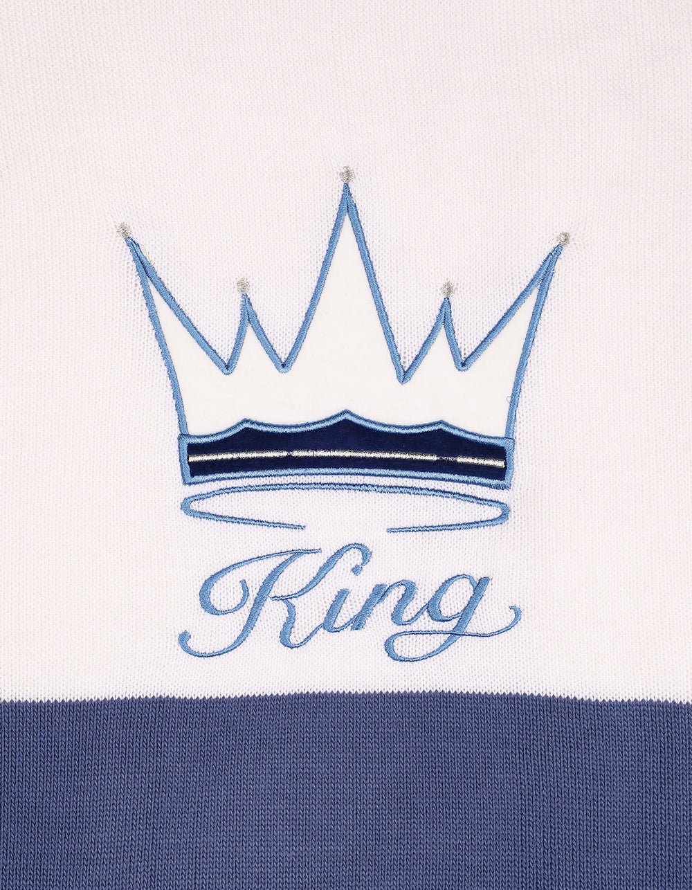 Newborn Boy Blanket King White and Navy Blue at Zubaidas Official Pakistan