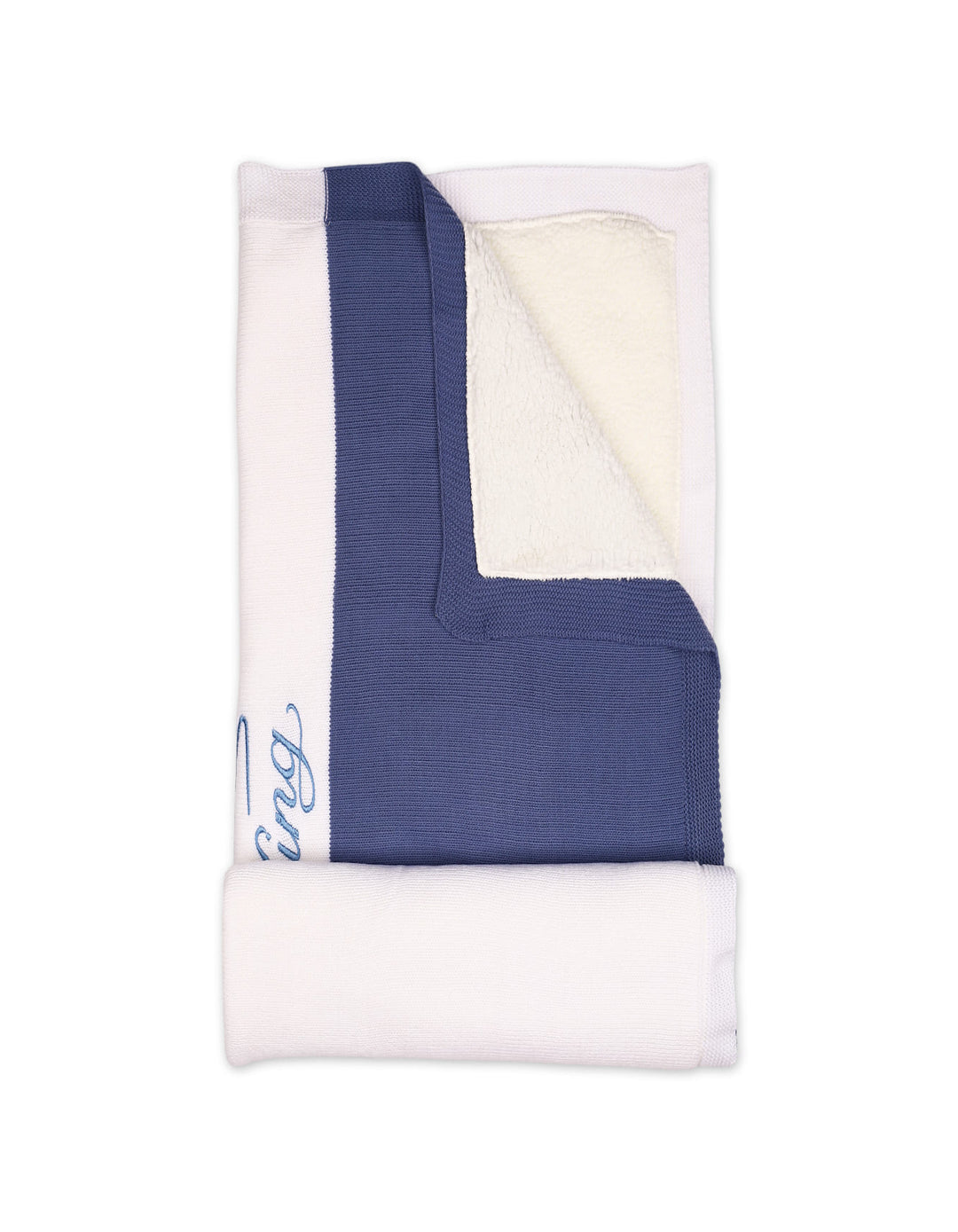 Newborn Boy Blanket King White and Navy Blue at Zubaidas Online Pakistan