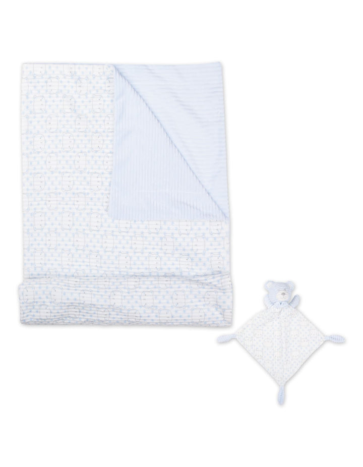 Newborn Boy Blanket with Soft Toy Bear Light Blue at Zubaidas