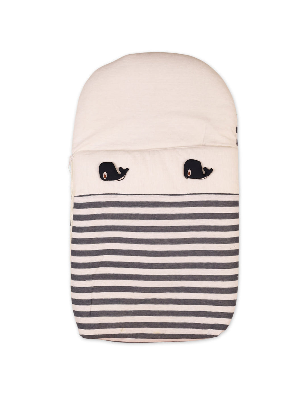 Newborn Boy Carry Nest Bambies Striped Whale Navy Blue at Zubaidas