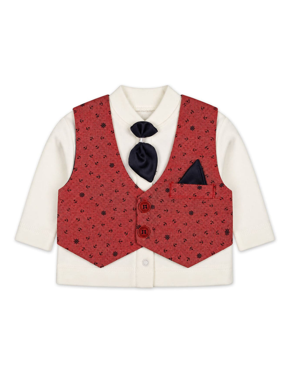 Newborn Boy Clothing Gift Set 6 Pcs Maroon and White at Zubaidas Official Pakistan