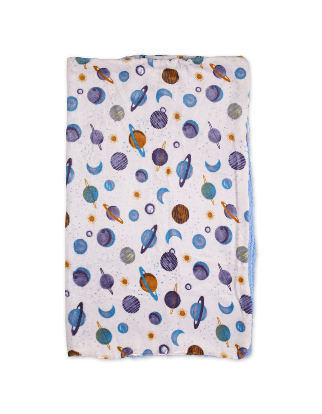 Newborn Boy Hooded Swaddle Blanket Space Print White and Blue at Zubaidas Official Pakistan