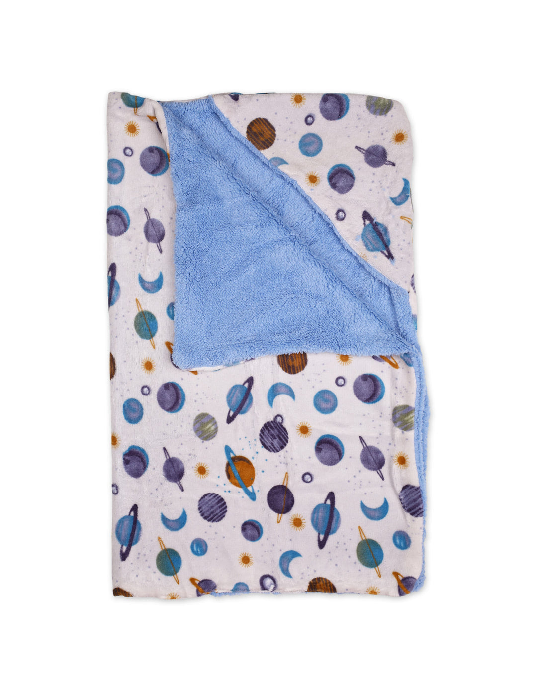 Newborn Boy Hooded Swaddle Blanket Space Print White and Blue at Zubaidas Online Pakistan