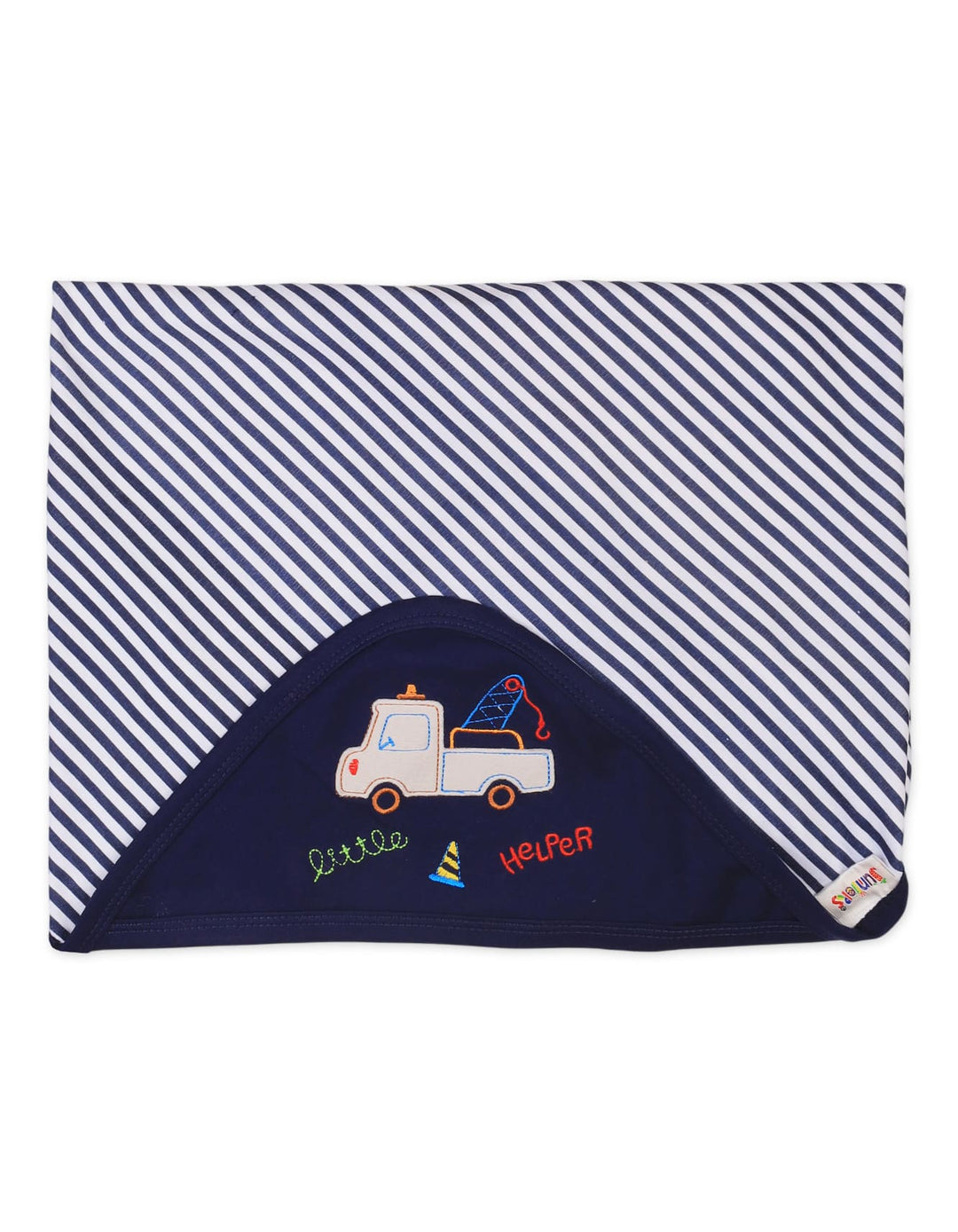 Newborn Boy Hooded Wrapping Sheet Navy Blue at Zubaidas Online Pakistan