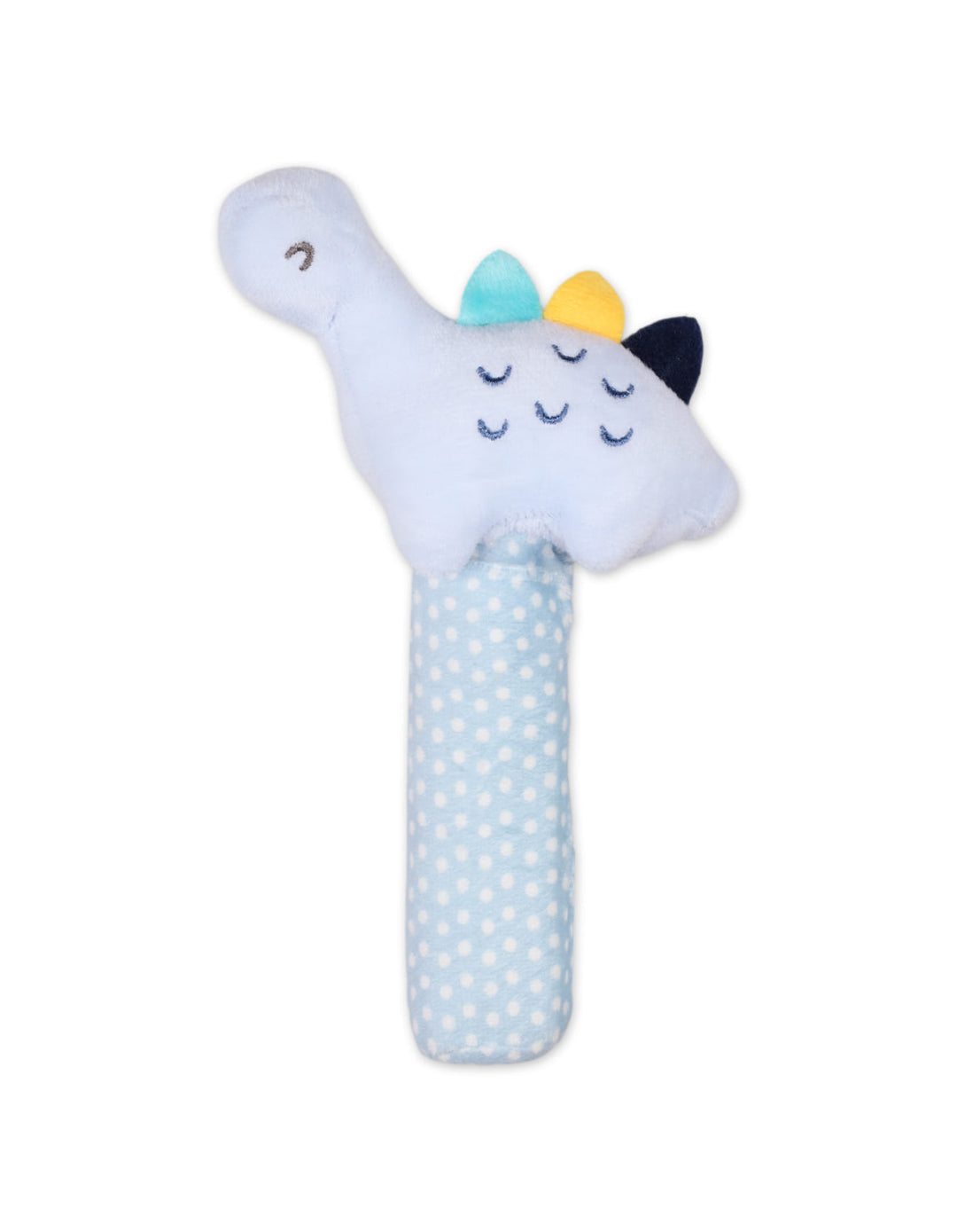 Newborn Boy Plush Rattle Toy Dino Blue at Zubaidas