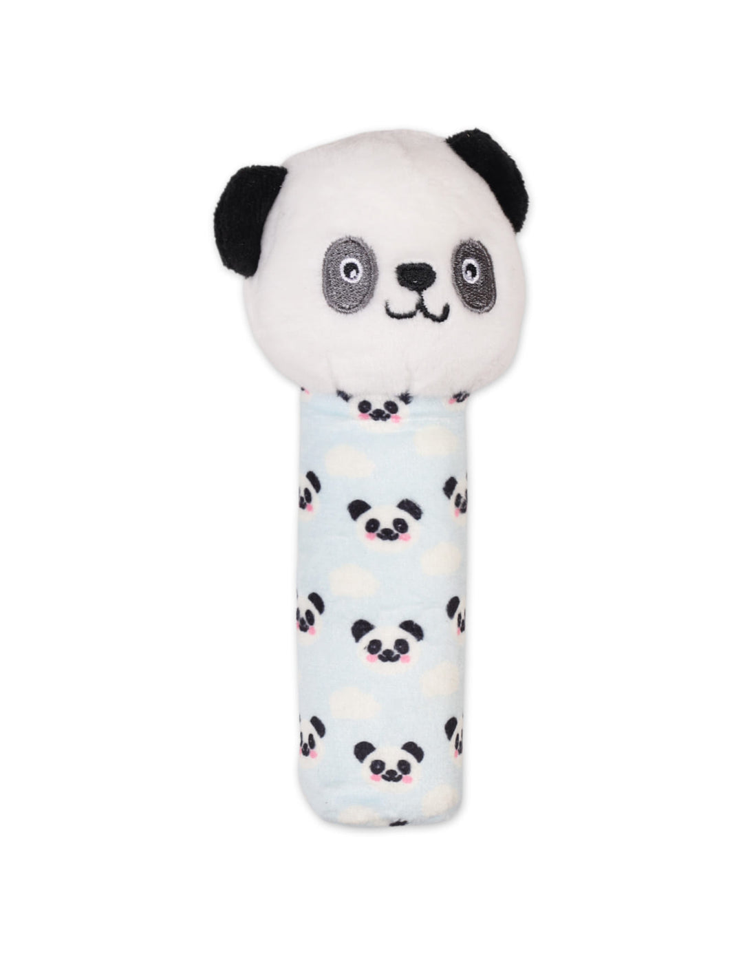 Newborn Boy Plush Rattle Toy Panda Blue and White at Zubaidas