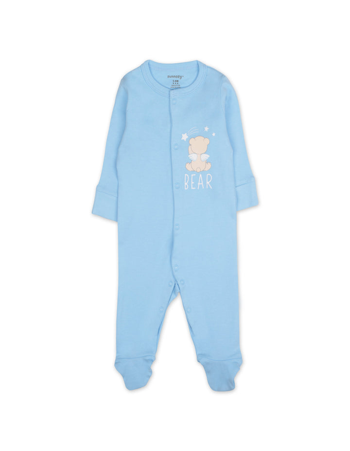 Newborn Boy Sleepsuit Pack of 3 Bear and Stars Blue at Zubaidas Best Online Baby and Kids Store in Pakistan