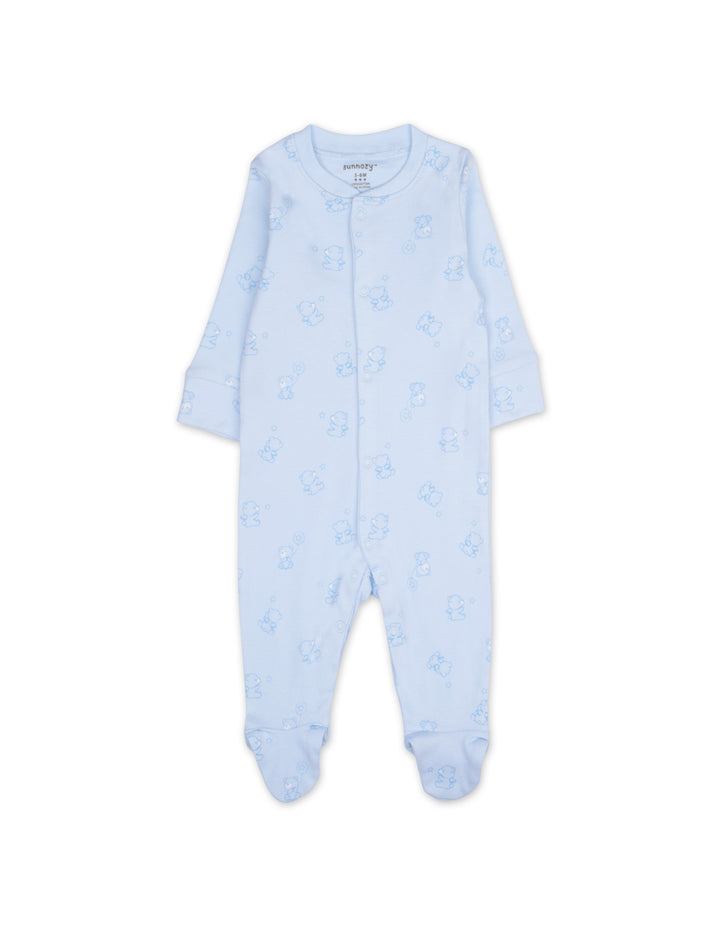 Newborn Boy Sleepsuit Pack of 3 Bear and Stars Blue at Zubaidas Number 1 Baby and Kids Store in Pakistan