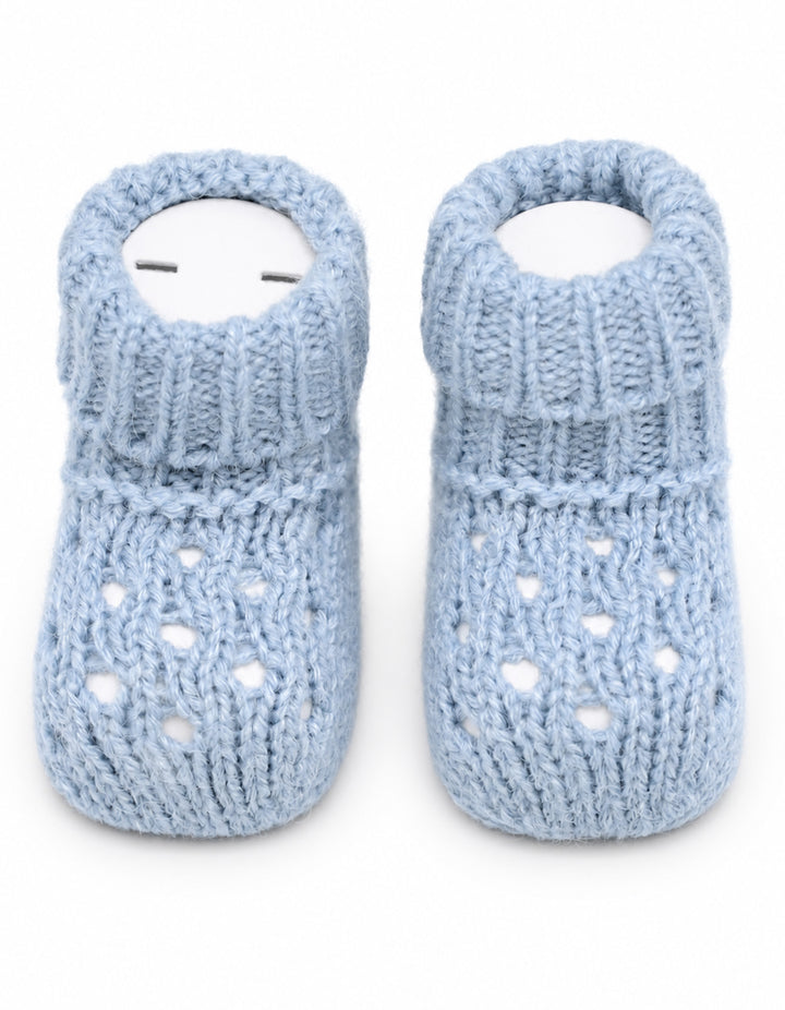 Newborn Boy Soft Knit Booties Blue at Zubaidas Online Pakistan