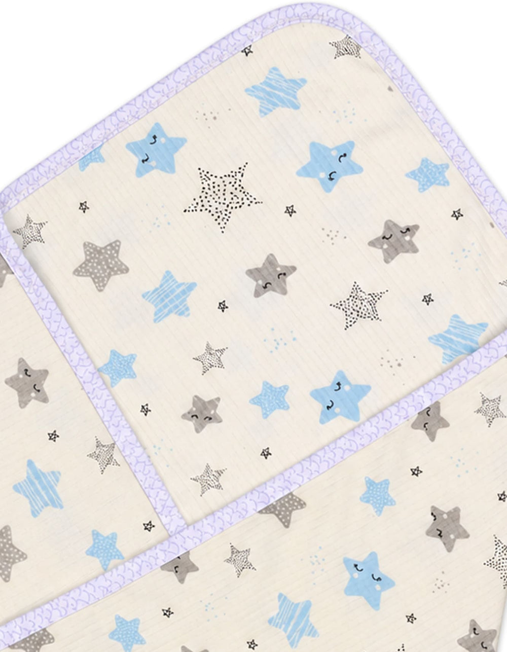 Newborn Boy Wrapping Sheet Star Off White and Blue at Zubaidas Official Pakistan