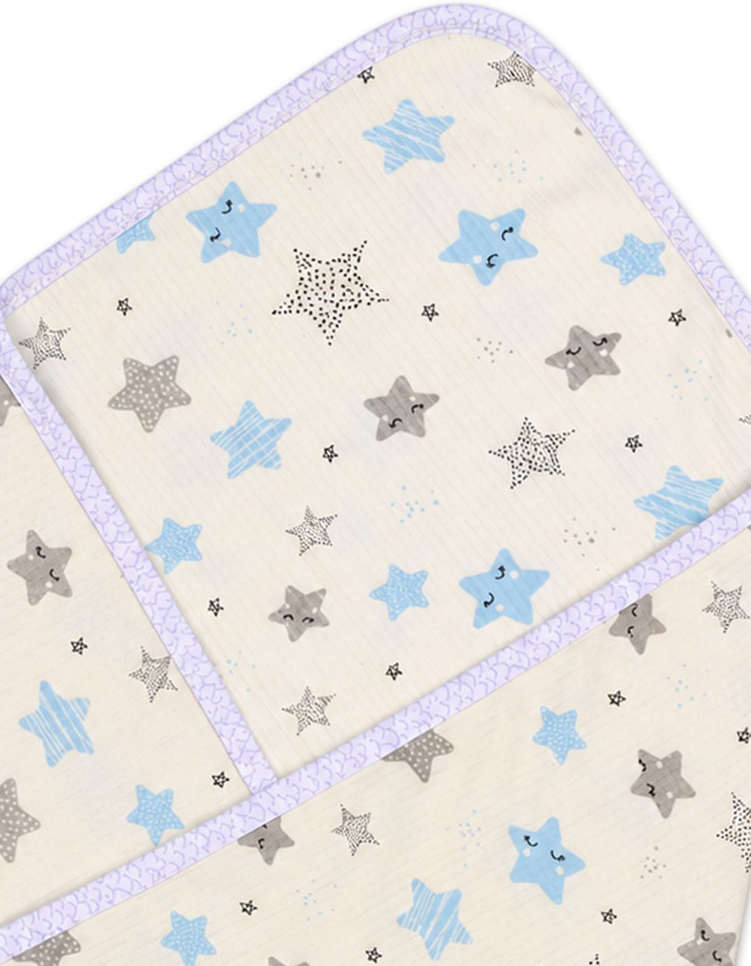 Newborn Boy Wrapping Sheet Star Off White and Blue at Zubaidas Official Pakistan