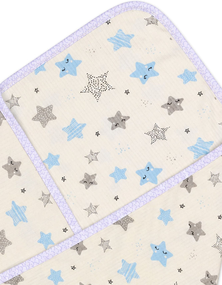 Newborn Boy Wrapping Sheet Star Off White and Blue at Zubaidas Official Pakistan
