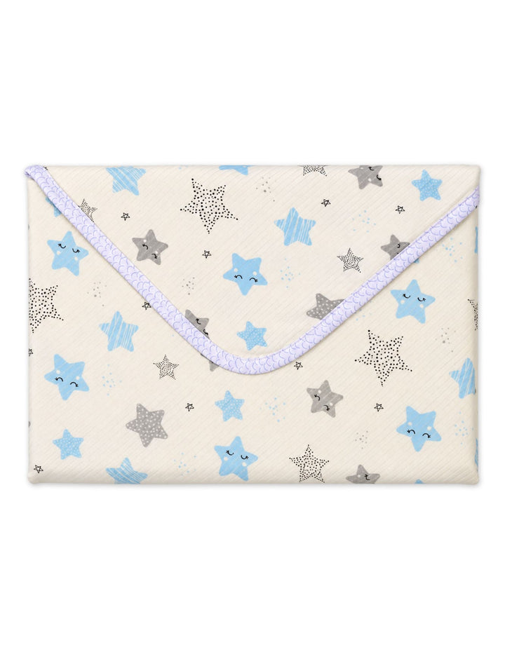 Newborn Boy Wrapping Sheet Star Off White and Blue at Zubaidas Best Online Baby and Kids Store in Pakistan