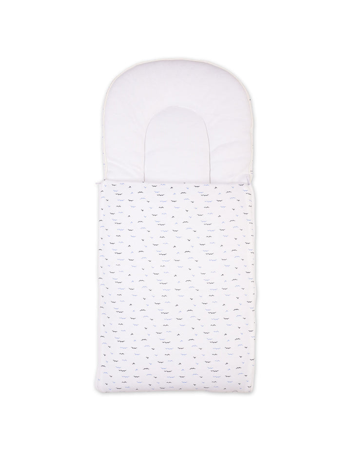 Newborn Boys Carry Nest Bambies Ocean Birds Printed White at Zubaidas