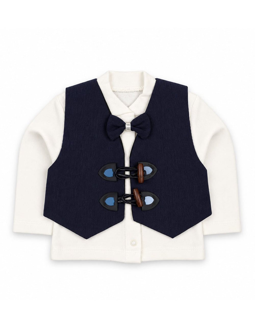 Newborn Boys Formal Outfit 6 Pcs Gift Set White and Navy Blue at Zubaidas Pakistan