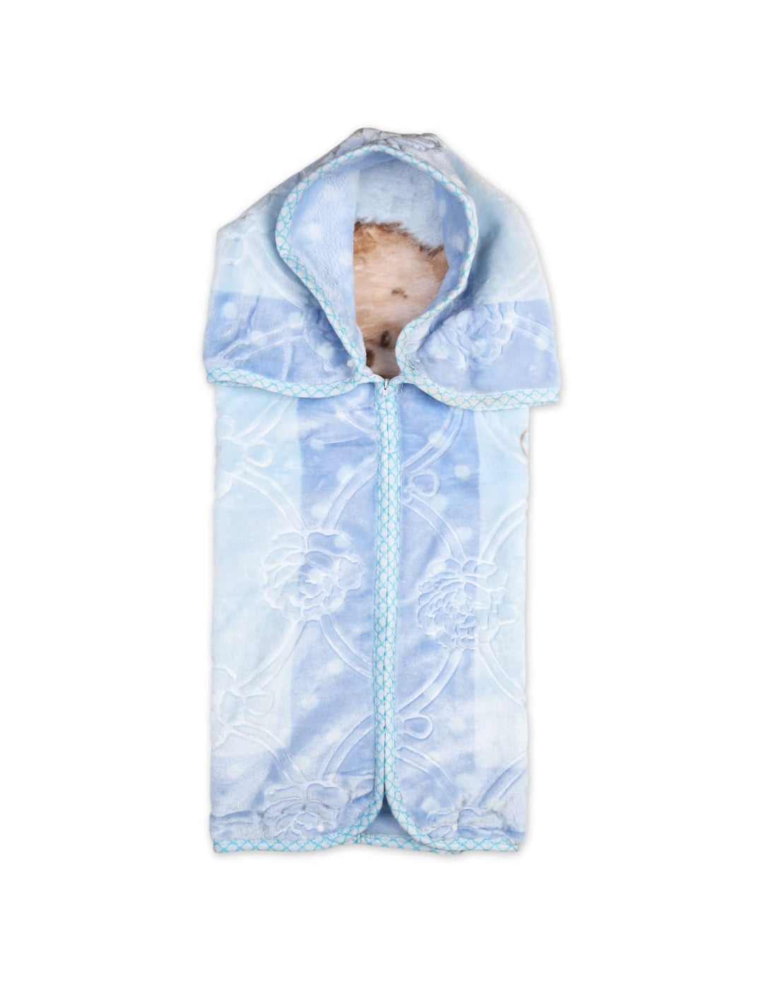 Newborn Boys Hooded Zipper Blanket Bambies Bear Print at Zubaidas