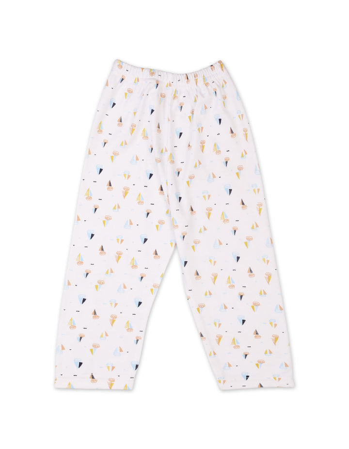 Newborn Boys Night Suit Bambies Ocean Ships Printed White at Zubaidas Official Pakistan