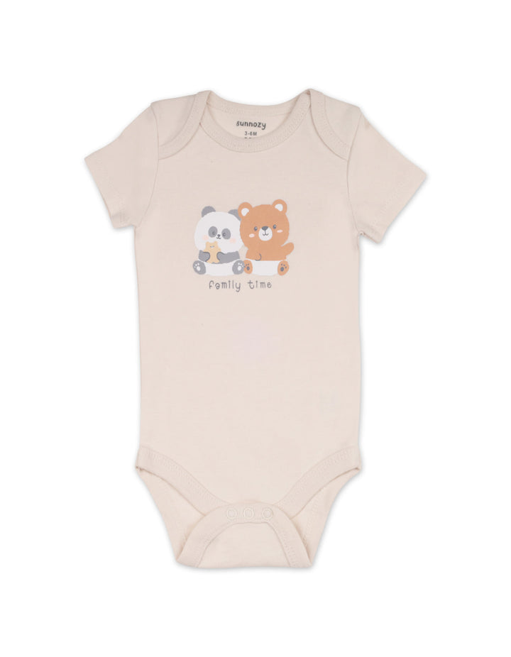 Newborn Boys Short Sleeve Bodysuits Pack of 5 Panda and Bear Print at Zubaidas Best Baby and Kids Shop in Pakistan