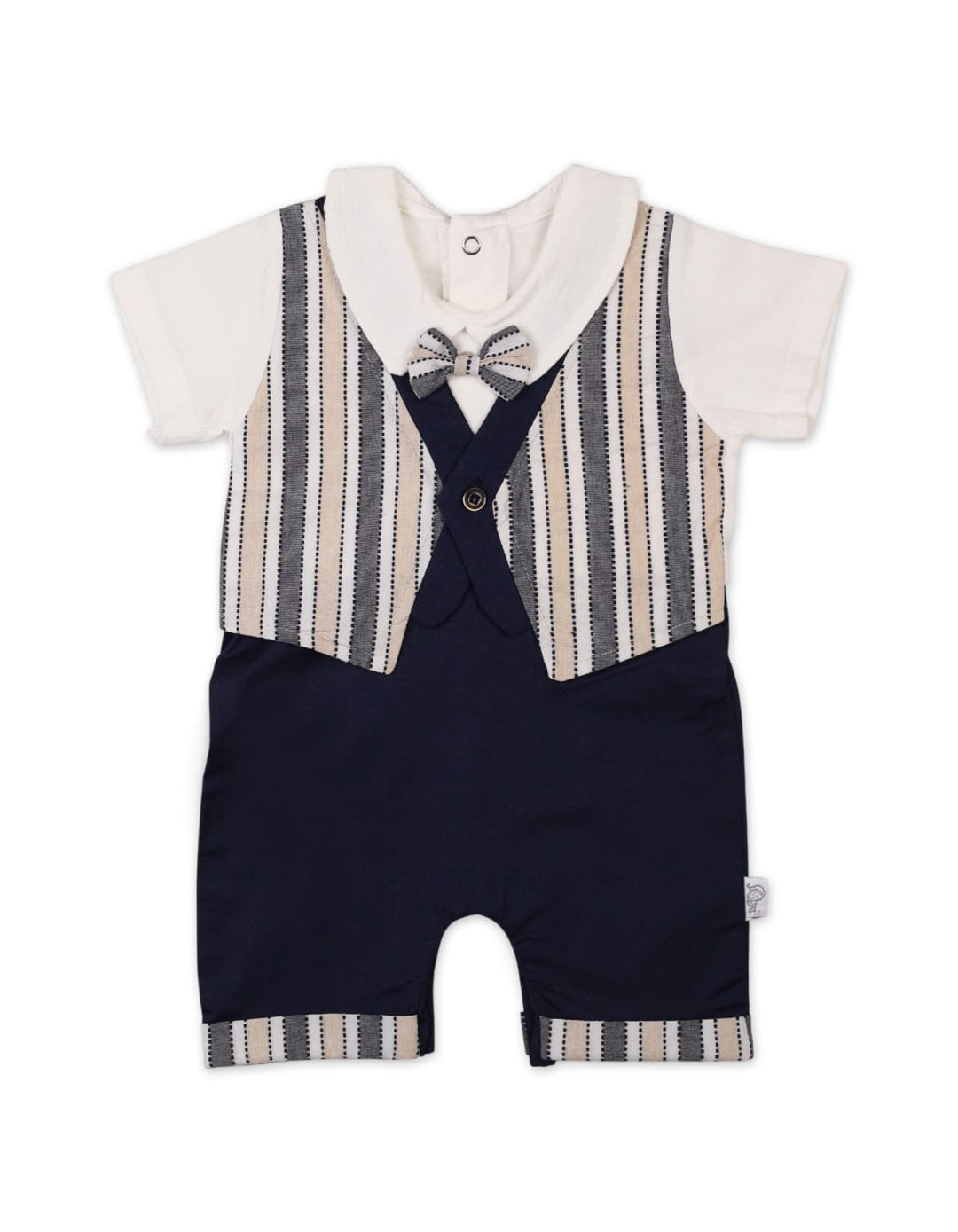 Newborn Boys Summer Romper Beige Premium Turkish Collection at Zubaidas